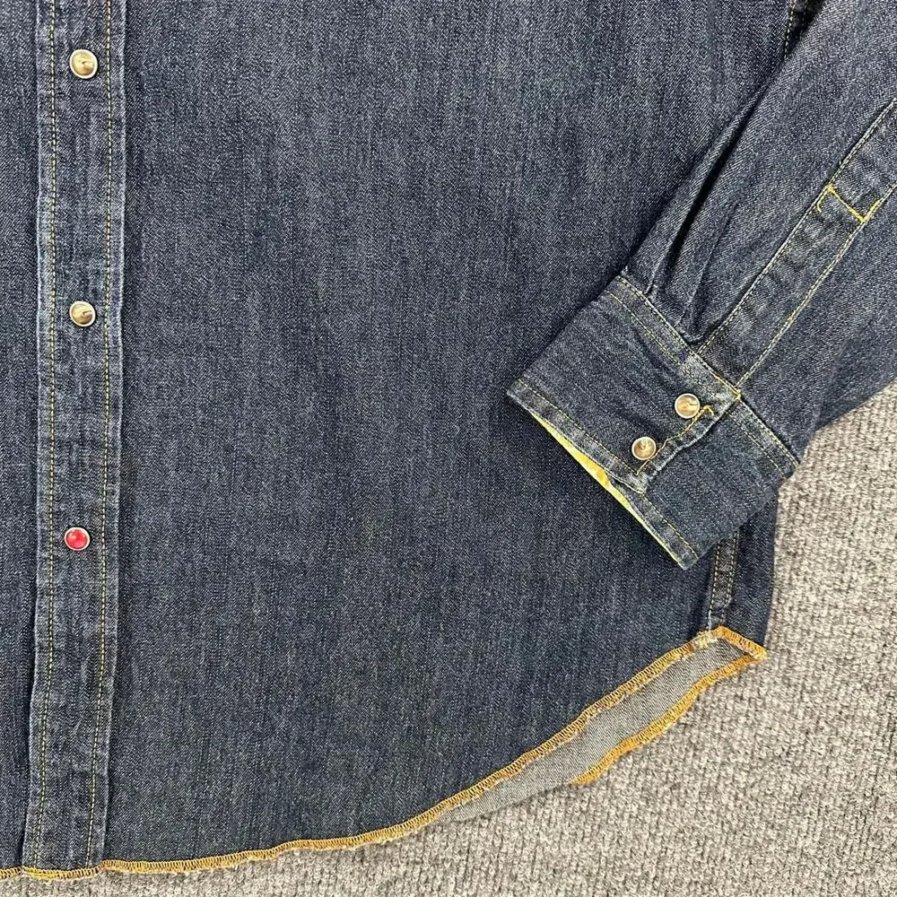 Vintage Levi’s Men’s Denim Pearl Snap Button Up Western Cowboy Jean Shirt M - Picture 4 of 6